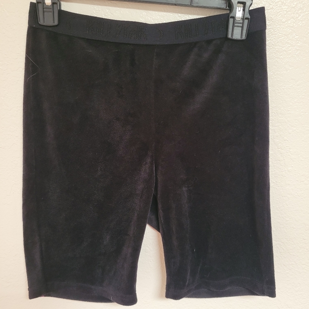 Killstar Black Velvet Women's Bike Shorts